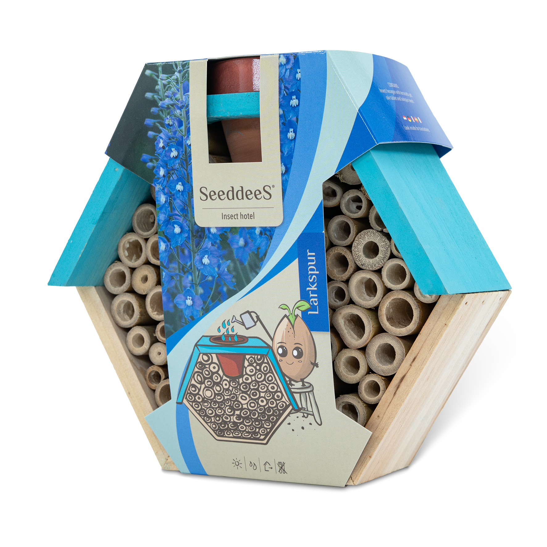 SeeddeeS Insectenhotel Hexagon - Ridderspoor